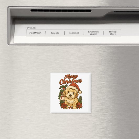 Joyeux Noël Magnet Cockapoo (In Situ (Lave-vaisselle))