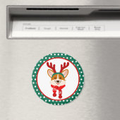 Joyeux Noël Magnet Corgi Chien (In Situ (Lave-vaisselle))