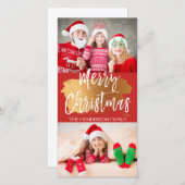 Joyeux Noël Main Lettré Script 2 Carte photo (Devant / Derrière)