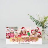 Joyeux Noël Main Lettré Script 3 Carte photo (Debout devant)