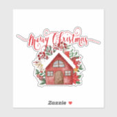 Joyeux Noël maison Autocollant (Feuille)