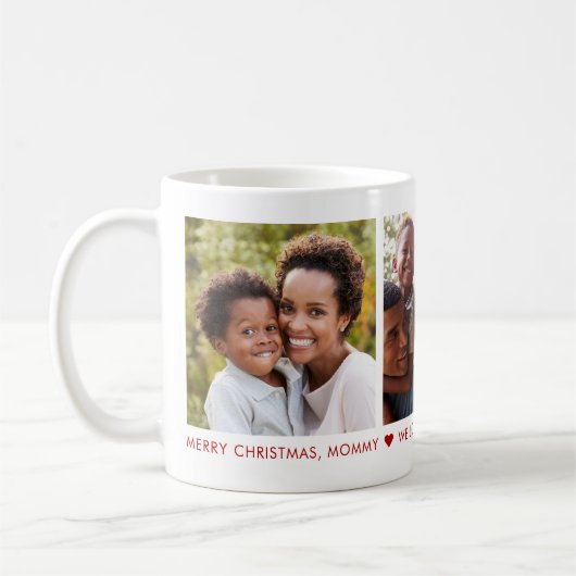 Joyeux Noël maman 3 Photo Custom Café Mug (Gauche)