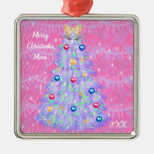 Joyeux Noël maman avec Arbre métal ornement (Devant)