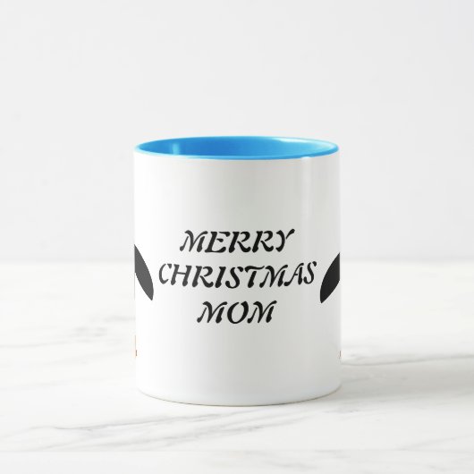 Joyeux Noël Maman Custom Penguin Mug (Centre)