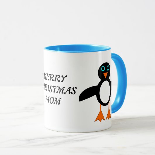 Joyeux Noël Maman Custom Penguin Mug (Devant droit)