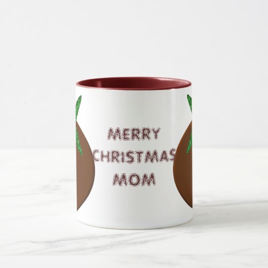 Joyeux Noël Maman Custom Pudding Mug (Centre)