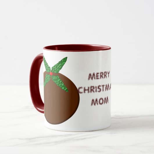 Joyeux Noël Maman Custom Pudding Mug (Devant gauche)
