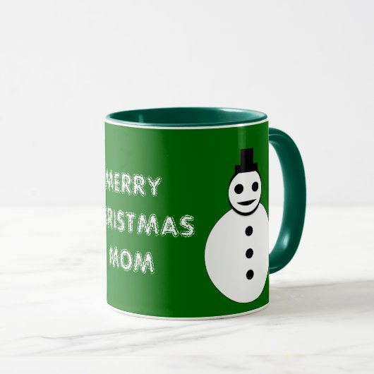 Joyeux Noël Maman Custom Snowman Mug (Devant droit)