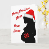 Joyeux Noël maman de la part du bébé sur la carte (Fleur jaune)