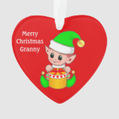 Joyeux Noël Mamie & Mignonne Elfe de Noël (dos)