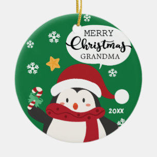 Joyeux Noël MAMIE Ornement Pingouin