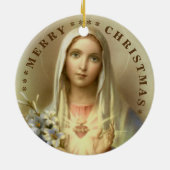 Joyeux Noël | Marie vierge | Ornement en céramique (Dos)