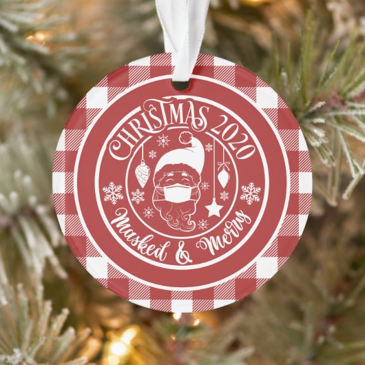 Joyeux Noël masqué 2020 Humour de vacances Photo (Arbre)