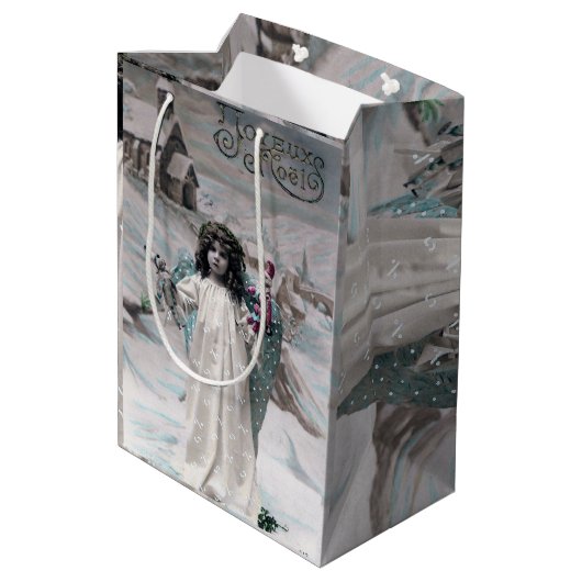 Joyeux Noel Medium Cadeauzakje (Achterkant Gekanteld)