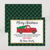 Joyeux Noël Merci Cartes Fêtes Camion Rouge (Devant / Derrière)