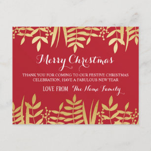 Joyeux Noël Merci Cartes Rouge & Or Noël
