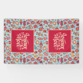 Joyeux Noel Merry Kerstmis franse volkskunst Spandoek (Horizontaal)