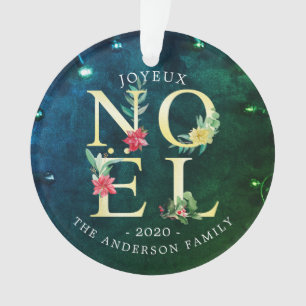 Joyeux Noel Merry Kerstmis Poinsettia Foto Decor Ornament