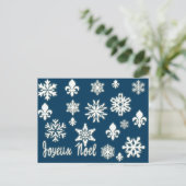 Joyeux Noel met Snowflakes Kaarten, Briefkaarten (Staand voorkant)
