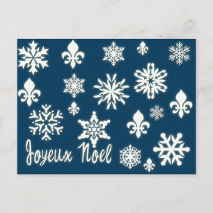 Joyeux Noel met Snowflakes Kaarten, Briefkaarten