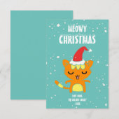 Joyeux Noël Miaou, Carte de Noël drôle (Devant / Derrière)