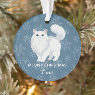 "Joyeux Noël Miaou" Maman Chat Blanc Personnalisé