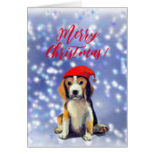 Joyeux Noël mignon chiot beagle carte (Devant)