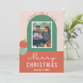 Joyeux Noël mignon couleur carte photo de Noël (Debout devant)