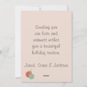 Joyeux Noël mignon couleur carte photo de Noël (Dos)