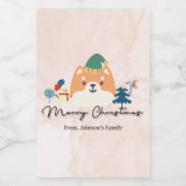 Joyeux Noël mignon Shiba chien étiquettes cadeaux  (Étiquettes simples)