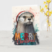 Joyeux Noël Mignonne Carte de l'Ours en Peluche du (Fleur jaune)