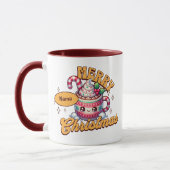 Joyeux Noël mignonne Chocolat chaud Famille de Mug (Gauche)