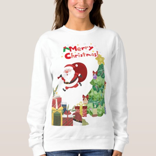 Joyeux Noël mignonne Père Noël Sweatshirt (Devant)