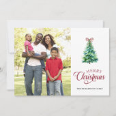 Joyeux Noël Minimal Arbre photo Carte de vacances (Devant)