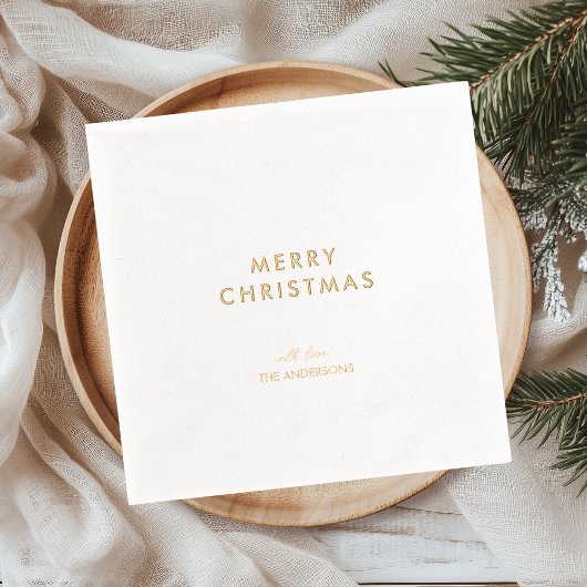 Joyeux Noël minimal en feuille d'or