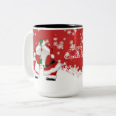 Joyeux Noël Mistletoe Père Noël Mug (Devant gauche)