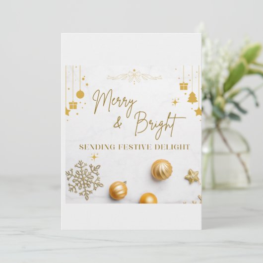 Joyeux Noël! Modèle de cartes de vacances (Debout devant)