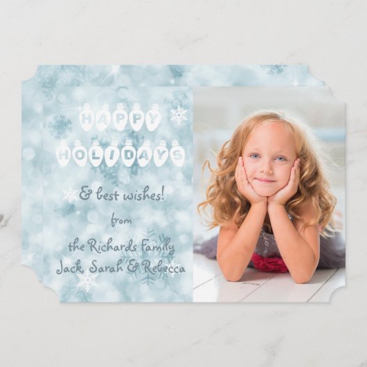 Joyeux Noël Modèle photo de Blue Bokeh (Devant / Derrière)