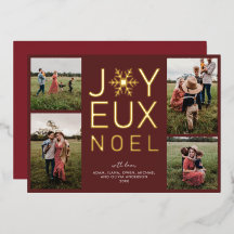 Joyeux Noel Modern en Classy Folie Holiday Card