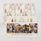 Joyeux Noël moderne 3 PhotoCollage Carte de vacanc (Devant / Derrière)