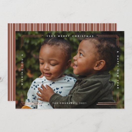 Joyeux Noël moderne carte photo une photo (Devant / Derrière)