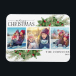 Joyeux Noël moderne Holly Berry Magnet photo<br><div class="desc">Célébrez le plus beau moment de l'année avec notre aimant photo Joyeux Noël moderne Holly Berry! Cette belle carte présente un magnifique collage de trois photos, ainsi qu'une verdure d'hiver moderne et des motifs festifs de baies sainte. La meilleure façon d'envoyer des encouragements de vacances à vos amis et à...</div>