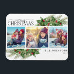 Joyeux Noël moderne Holly Berry Magnet photo<br><div class="desc">Célébrez le plus beau moment de l'année avec notre aimant photo Joyeux Noël moderne Holly Berry! Cette belle carte présente un magnifique collage de trois photos, ainsi qu'une verdure d'hiver moderne et des motifs festifs de baies sainte. La meilleure façon d'envoyer des encouragements de vacances à vos amis et à...</div>