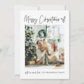 Joyeux Noël moderne photo carte de vacances minima (Devant)