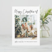 Joyeux Noël moderne photo carte de vacances minima (Debout devant)