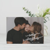 Joyeux Noël moderne photo carte de vacances minima (Debout devant)