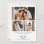 Joyeux Noël moderne photo carte de vacances minima (Dos)