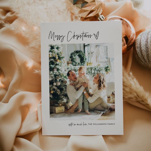 Joyeux Noël moderne photo carte de vacances minima