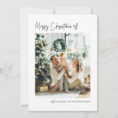 Joyeux Noël moderne photo carte de vacances minima (Devant)