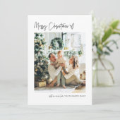 Joyeux Noël moderne photo carte de vacances minima (Debout devant)